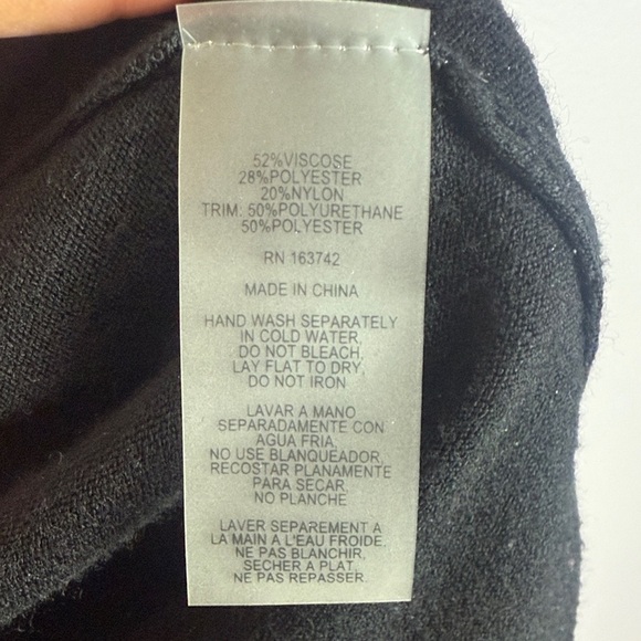 Sioni Chic Sophisticated Black Large Cardigan Fake Leather Panel & Stylish Studs - Picture 9 of 12